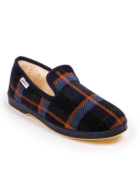 Zapatillas de casa abiertas cuadros