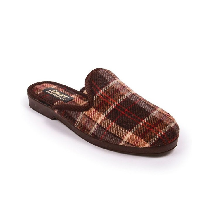 Zapatillas de casa abiertas cuadros