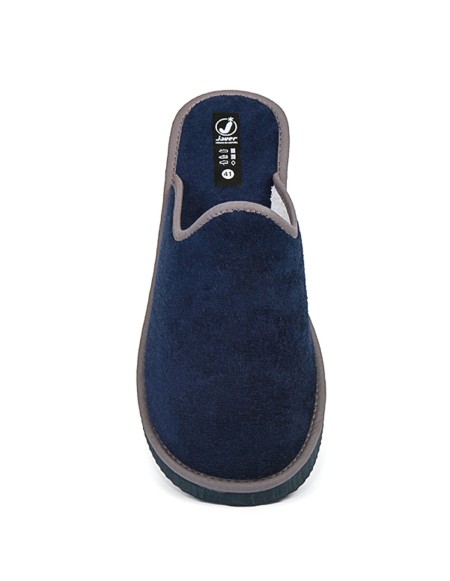 Zapatillas casa bordada extra suave marina
