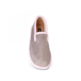 Zapatillas de casa cerradas en color niebla con borde rosa