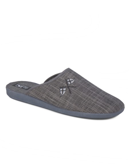 Zapatillas casa caucho natural gris banderas