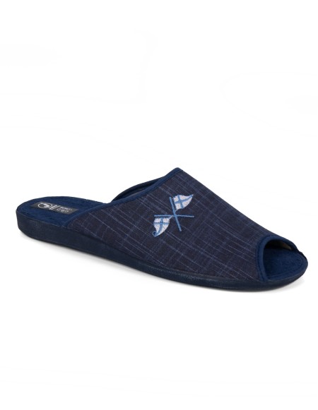 Zapatillas casa caucho peep toes marino banderas