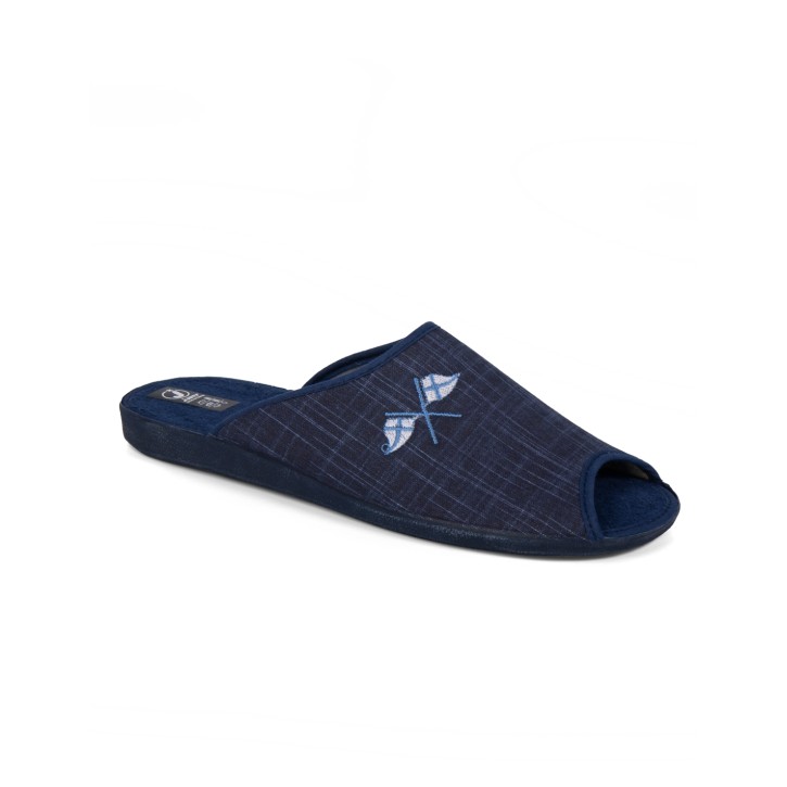 Zapatillas casa caucho peep toes marino banderas