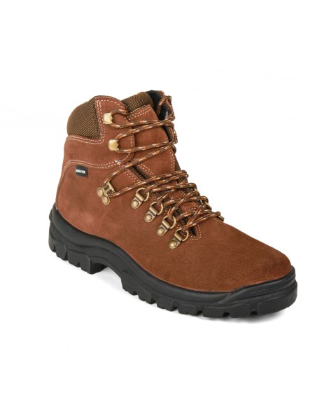 Botas trekking montaña serraje hidrofugado marrón