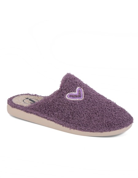 Zapatilla de casa suela EVA especial parquet color malva