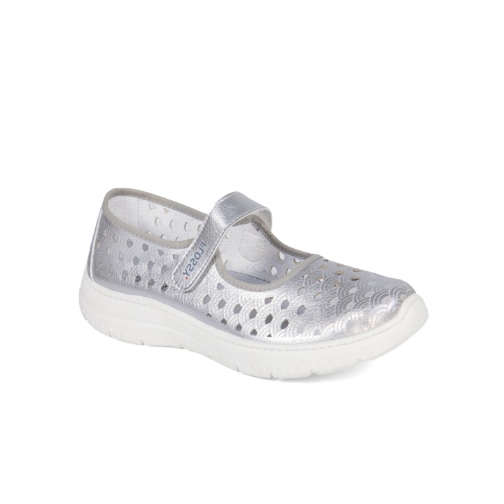 Deportivos cinta velcro color plata