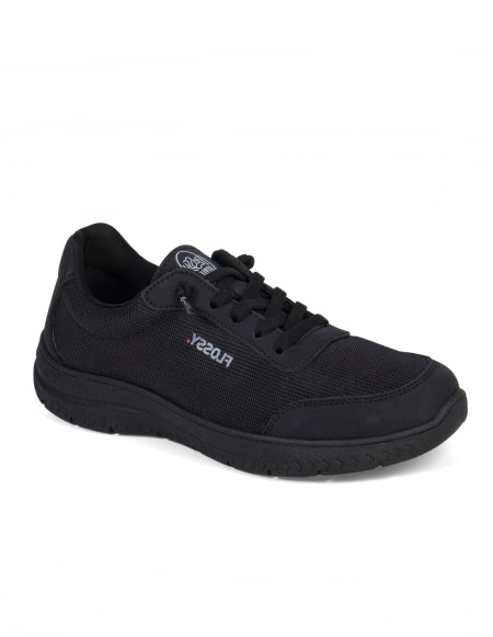 Zapatillas negras lona flexible con cordones Flossy