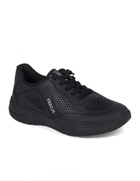Deportivas mujer cordón elástico color negro