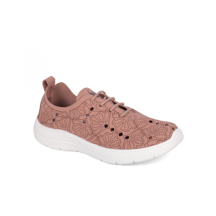 Zapatillas color maquillaje con cordones