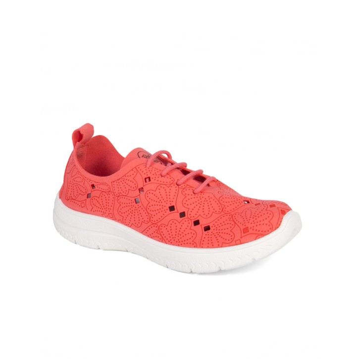 Zapatillas color coral con cordones