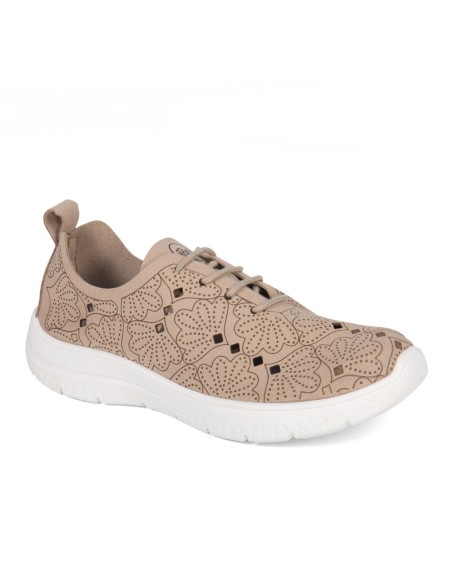 Zapatillas color arena con cordones