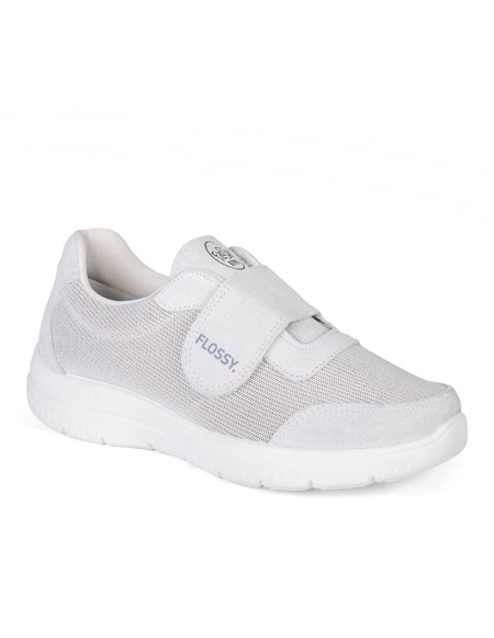 Zapatillas deportivas cómodas cierre velcro blancas