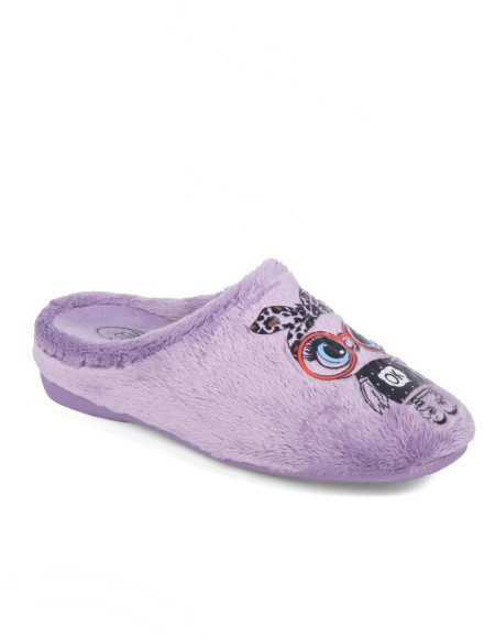 Zapatillas de casa abiertas color lila