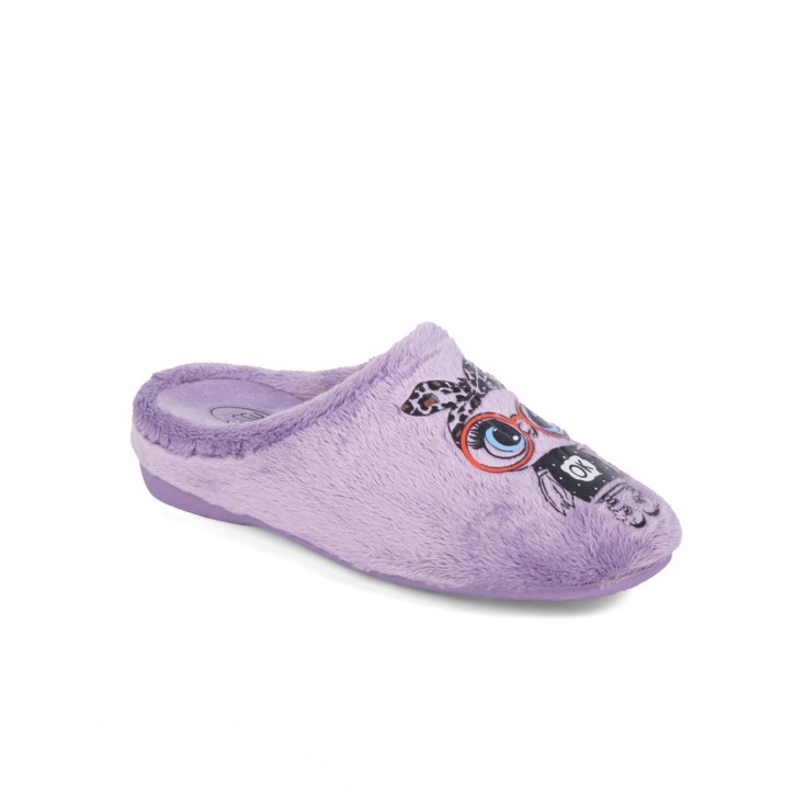 Zapatillas de casa abiertas color lila