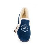 Zapatillas casa azul marino cerradas de lana