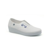 Zapatillas lona con elástico y cuña alta