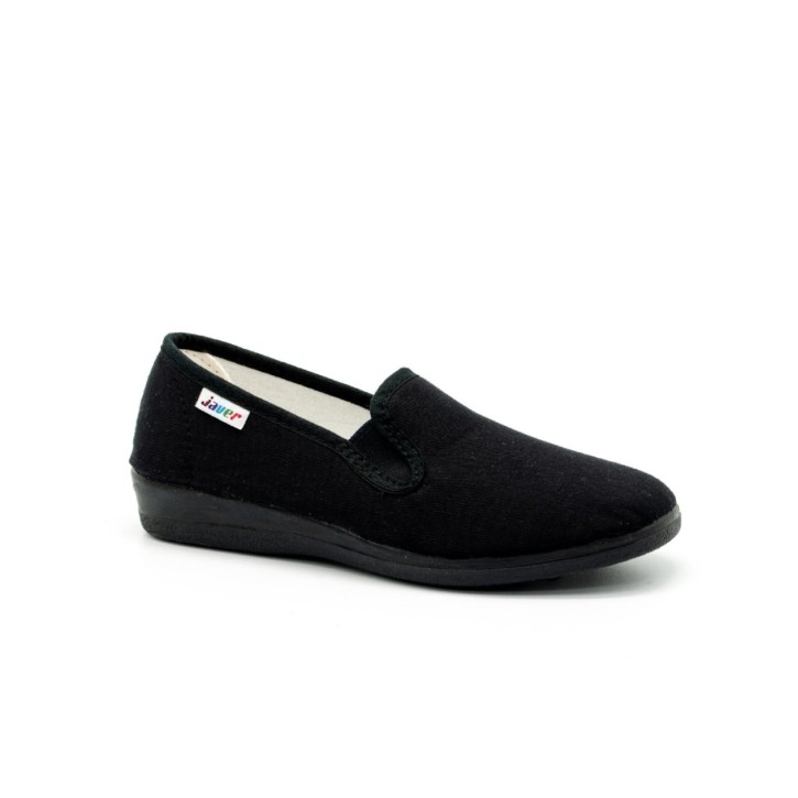 Zapatillas lona con elástico y cuña baja