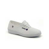 Zapatillas lona con cordones y cuña baja