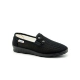 Zapatillas lona con elástico y acabado botón