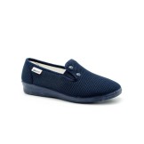 Zapatillas lona con elástico y acabado botón