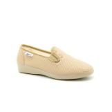 Zapatillas lona con elástico y acabado botón