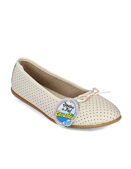 Francesitas piel en beige con lacito