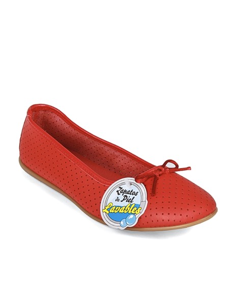 Francesitas piel en rojo con lacito