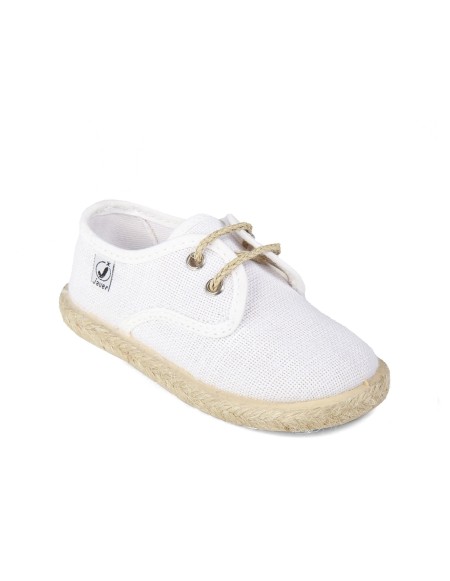 Zapatillas con cordones en color blanco con suela de yute