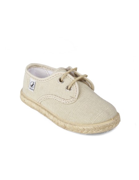 Zapatillas con cordones en color lino con suela de yute