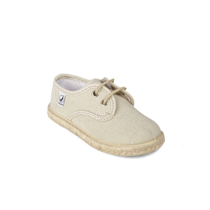 Zapatillas con cordones en color lino con suela de yute