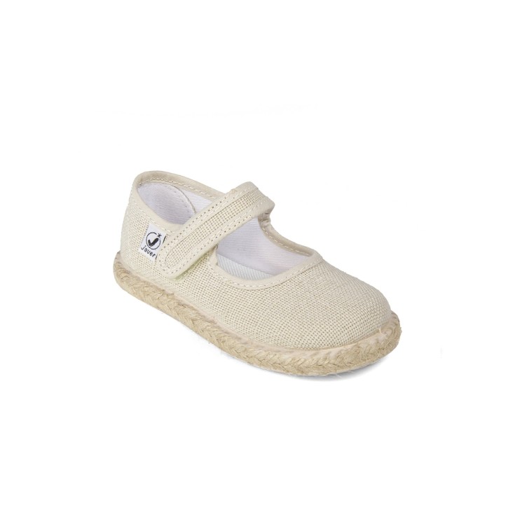 Sandalias cierre velcro en color rosa y suela de yute