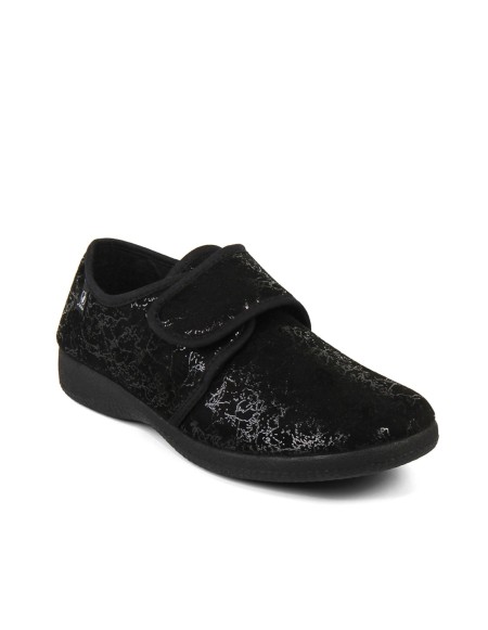 Zapatillas de casa velcro negra
