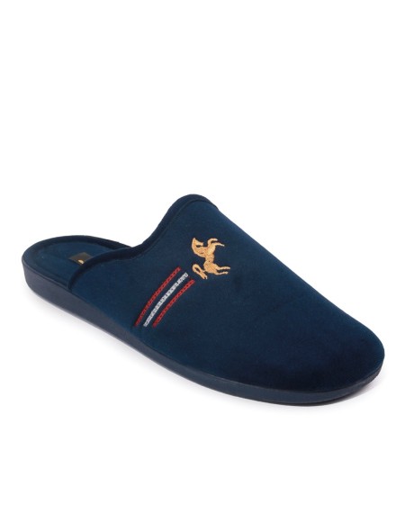 Zapatillas de casa azules caballo