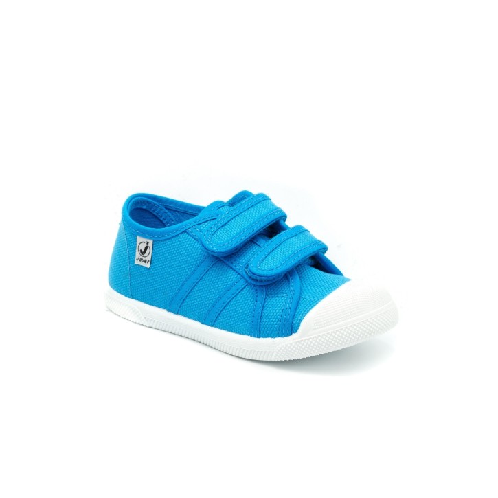 Zapatillas lona deportivas con doble velcro y...