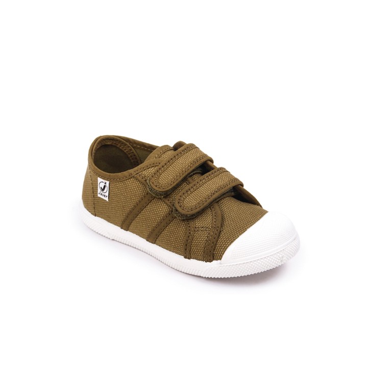 Zapatillas lona deportivas con doble velcro y...