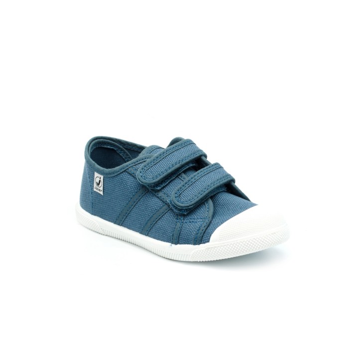 Zapatillas lona deportivas con doble velcro y...