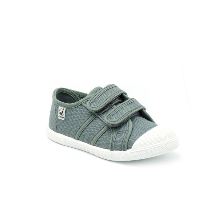 Zapatillas lona deportivas con doble velcro y...