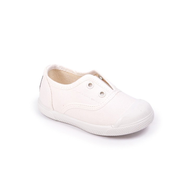 Zapatillas lona sin cordones con puntera