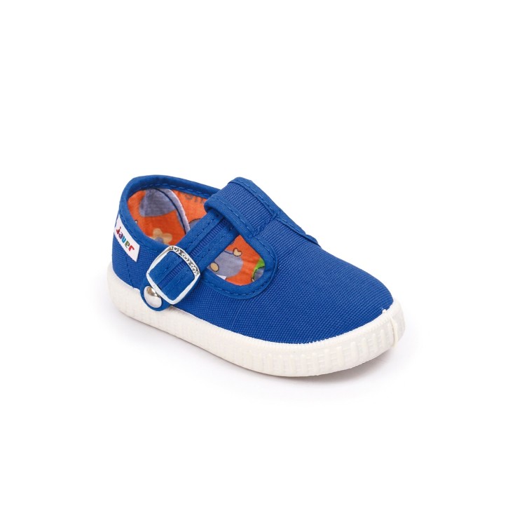 Sandalias lona con cierre de corchete