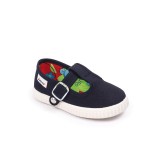 Sandalias lona con cierre de corchete
