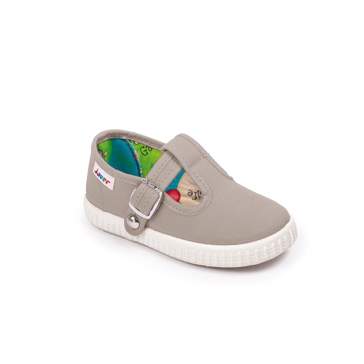 Sandalias lona con cierre de corchete