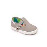 Sandalias lona con cierre de corchete