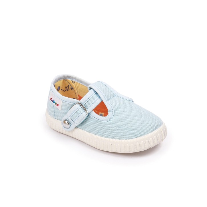 Sandalias lona con cierre de corchete