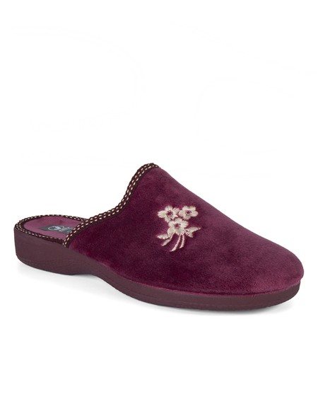 Zapatillas casa abiertas confort burdeos