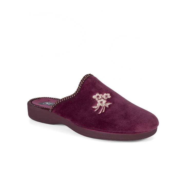 Zapatillas casa abiertas confort burdeos