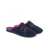 Zapatillas de casa abiertas azul marino Good night