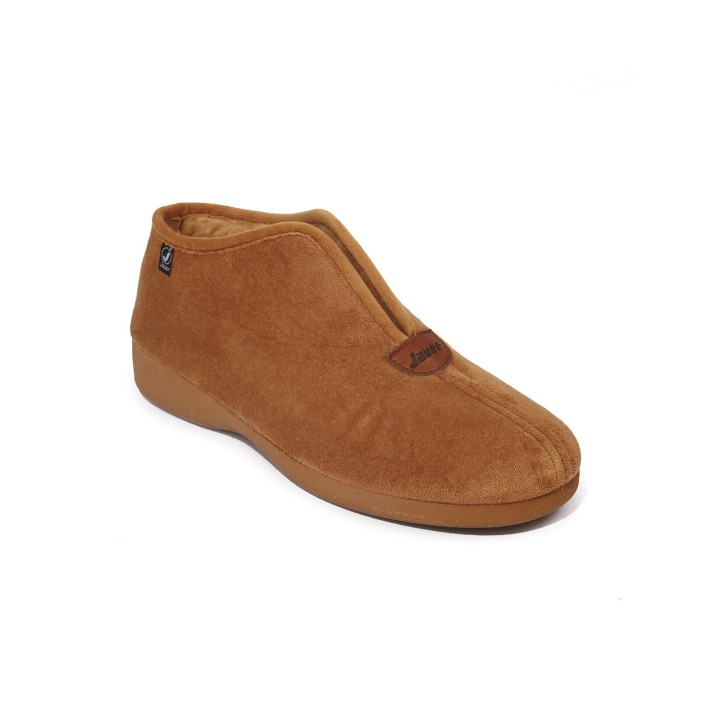 Zapatillas de casa ocre tipo bota