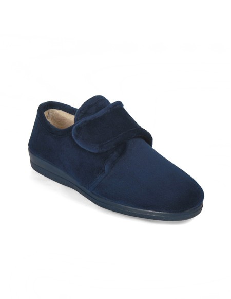 Zapatillas casa cerradas cierre velcro marino