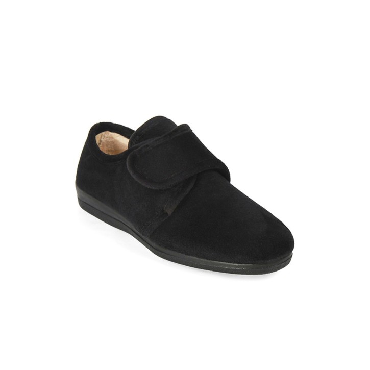 Zapatillas casa cerradas cierre velcro negro