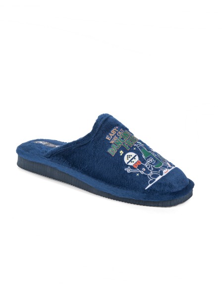 Zapatillas de casa en color marino con estampado de dibujos